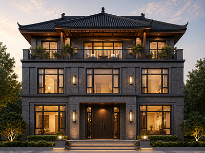 别墅建筑 三层别墅方案图