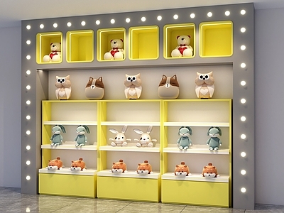 现代货架 毛绒公仔柜 潮玩展示柜 边柜货架 礼品柜