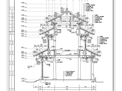 寺庙 佛教寺院 汉传佛教风格 钟楼建筑施工图 平立剖面图 节点大样图