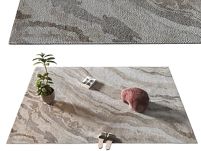 侘寂地毯 现代方形地毯