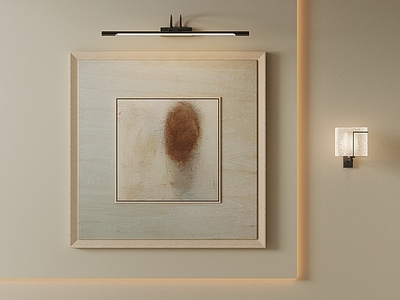 侘寂长条壁灯 大地色抽象画 原木框极简油画 肌理抽象画 日式正方油画 玄关肌理装饰画