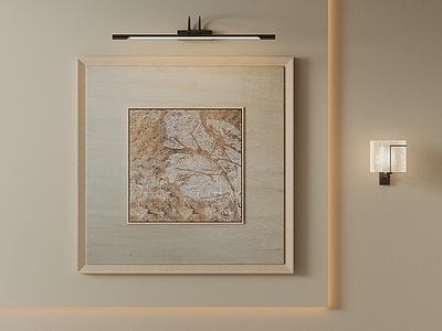 侘寂挂画 线条肌理装饰画 大地色 复古纹理方形画 奶油风 玄关肌理挂画