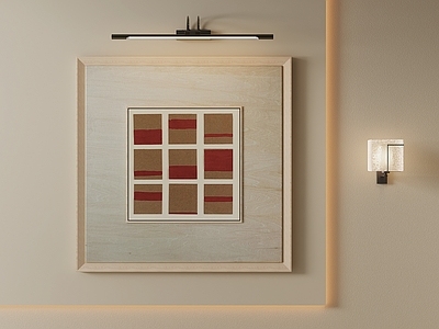 现代简约挂画 侘寂方格抽象画 红棕色块装饰画 极简几何油画 色块拼接装饰画 玄关简约几何画