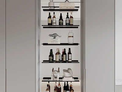 意式极简酒柜 酒架 展示酒柜 餐厅酒柜 储酒柜 玻璃酒柜