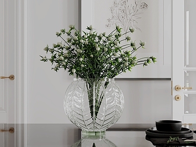 中古风花艺 插花 花瓶花艺 枝条花艺 仿真花 装饰花艺
