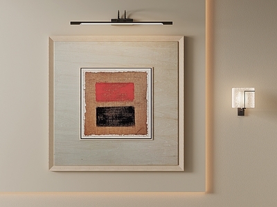 原木风抽象挂画 侘寂几何挂画 红黑抽象画 客厅艺术挂画 玄关简约装饰画 肌理挂画