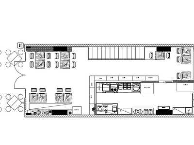 快餐店 米线店平面图 粉面店施工图 乌鸡米线施工图 面馆施工图