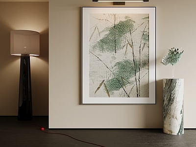 新中式儿童挂画 新中式竹子装饰画 禅意竖版挂画 茶室水墨竹叶画 侘寂国风装饰画 素雅竹子艺术画