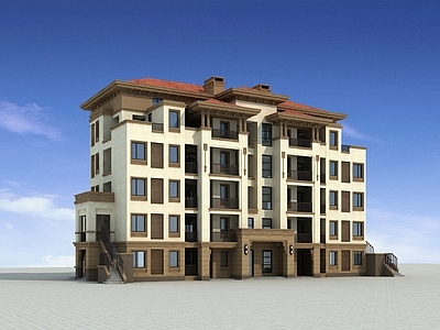 欧式多层住宅楼 欧式洋房 地中海洋房 洋房 多层洋房 欧式建筑
