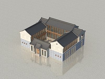 新中式四合院 四合院 中式四合院 民宿 自建房 别墅