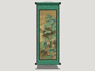 中式山水画 青绿山水 古画 装饰画