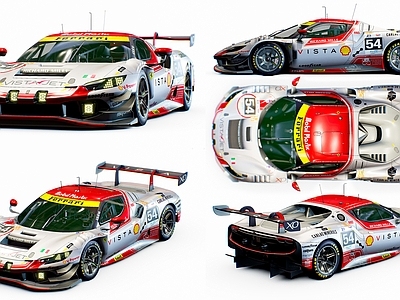 汽车展台 法拉利296 法拉利GT3 法拉利超跑汽车 法拉利赛道版跑车 Ferrari