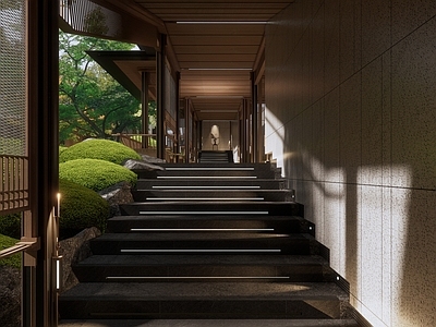 新中式景观廊道 新中式宋韵长廊 宋韵示范区庭院 景观连廊景观