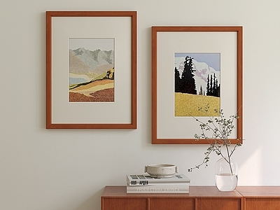 中古风组合画 现代简约挂画组合 北欧挂画 复古挂画 风景挂画