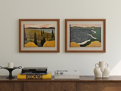 中古风组合画 侘寂风挂画组合 北欧挂画 复古挂画