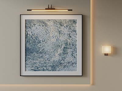 现代简约抽象挂画 冷色调肌理油画 侘寂海景装饰画 莫奈风海浪油画 写意海洋装饰画 海洋主题挂画