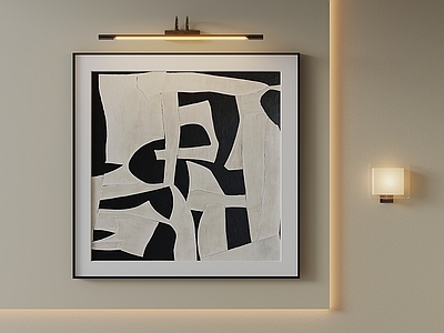 现代简约抽象画 黑白高级感油画 中古风方形挂画 哑光色块方画 意式极简装饰画 玄关极简挂画