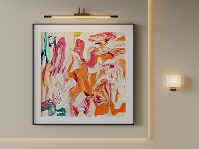 现代简约抽象挂画 中古风抽象画 肌理色块油画 暖色调方形挂画 刀刮抽象油画 客厅方形油画