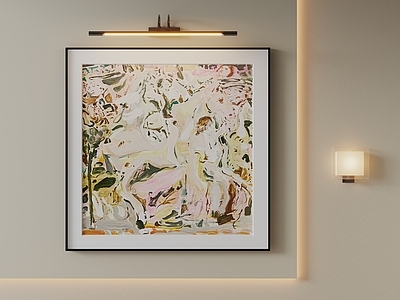 奶油风抽象画 中古风方形装饰画 轻法式艺术画 柔和色块人物画 低饱和肌理油画 手绘肌理画