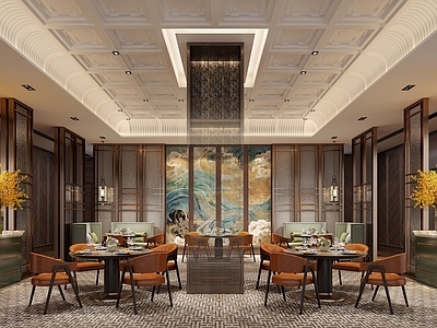 新中式酒店餐厅 中餐厅 新中式酒店餐厅 包厢 中餐厅包厢