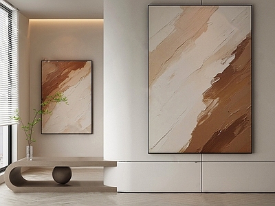 奶油风挂画 侘寂风装饰画 抽象挂画
