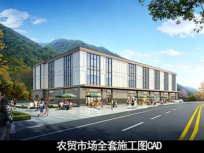 农贸市场建筑 农贸市场全套图纸 农贸市场施工图 菜市场 农贸市场 社区商业