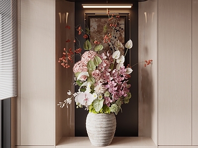 轻奢花瓶 花瓶花艺 干枝花艺 玄关 端景 鲜花