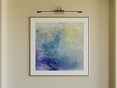 奶油风抽象画 侘寂风玄关画 莫兰迪抽象画 客厅方形挂画 冷色肌理油画 治愈系装饰画
