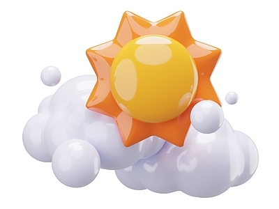 logo 卡通太阳 卡通云