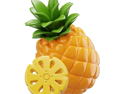 孟菲斯雕塑摆件 菠萝 凤梨 卡通菠萝