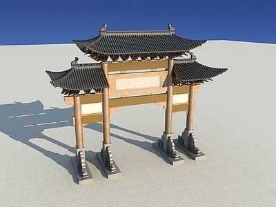 中式古建牌楼牌坊 牌坊 牌楼 古建牌坊 主入口 大门