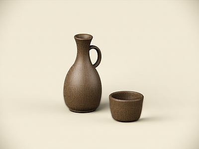 侘寂酒具 酒壶 陶器