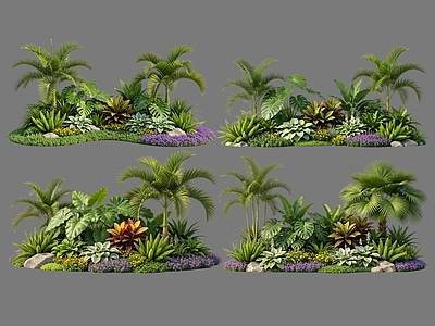 现代主义花境 2D花境植物组团 花卉花镜 花草镜植物组合 花草花丛 地被花灌木球