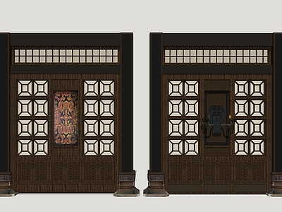 中式艺术隔断 古建门窗 影视古风门窗