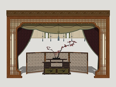 中式艺术隔断 宫廷隔断 影视古风隔断 古建隔断 屏风案几