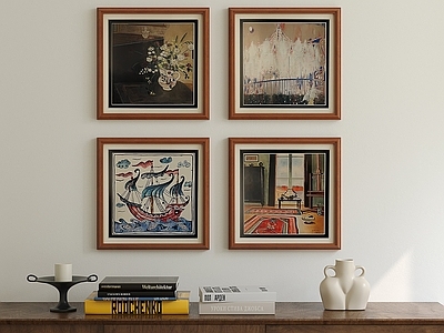 中古风挂画组合 侘寂风挂画组合 复古挂画 抽象挂画 照片墙