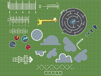 儿童游乐空间 地面画线 儿童区画线