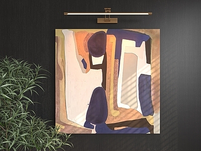 轻奢抽象挂画 现代风格 挂画 壁灯 长条壁灯