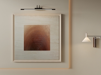 原木风抽象画 大地色油画 卧室方形挂画 茶室年轮挂画 样板间方形画 侘寂装饰画