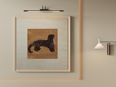 原木风儿童挂画 复古豹子肌理画 中古猎豹装饰画 客厅方形装饰画 原木框中古壁画 茶室肌理油画