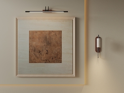 原木风挂画 复古做旧抽象油画 暖棕复古抽象画 原木框侘寂油画 客厅方形肌理挂画 玄关大地色装饰画
