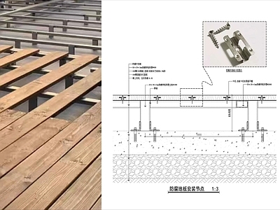 地台节点 防腐木地板节点 防腐地台节点 户外地板节点图 园林地板节点图