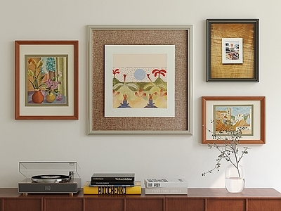 中古风挂画组合 法式复古挂画 抽象挂画 侘寂风挂画组合
