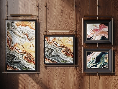 轻奢组合画 现代装饰挂画 抽象挂画