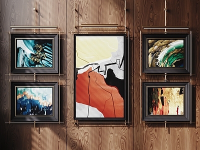 中古风挂画组合 现代装饰挂画 抽象挂画