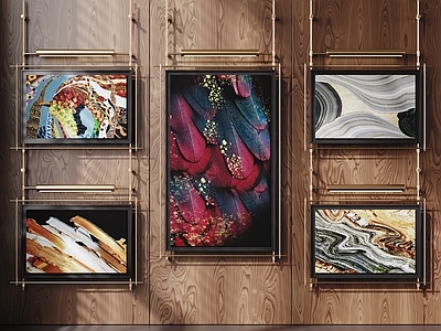 轻奢组合画 现代装饰挂画 抽象挂画