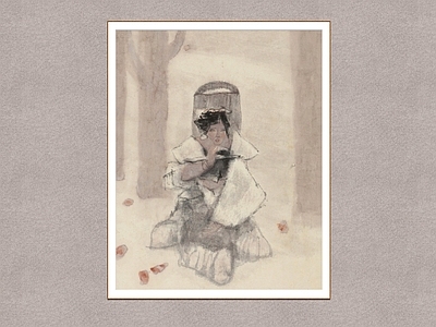 新中式画框 落木萧萧 彝族少女 周思聪 装饰画