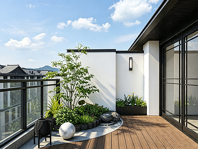 新中式景观屋顶花园