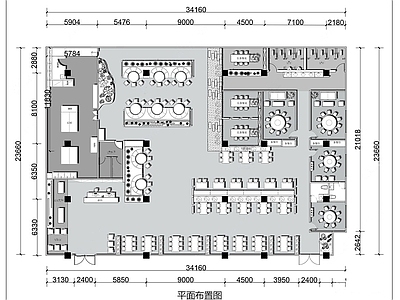 火锅店 火锅店平面布置图 餐饮空间平面图 中餐厅平面图 烧烤店串串店平面