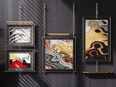 轻奢组合画 现代装饰挂画 抽象挂画